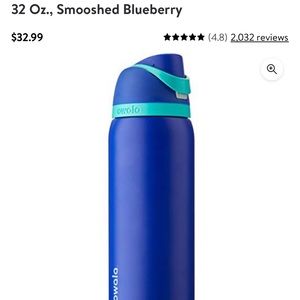 Owala freesip water bottle stainless steel.  32oz smooshed blueberry